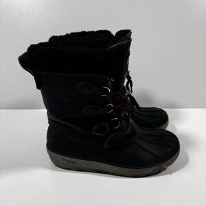 Pajar Waterproof Winter Snow Boots Black Faux Fur Lace-Up Boys Girls 3Y Outdoor